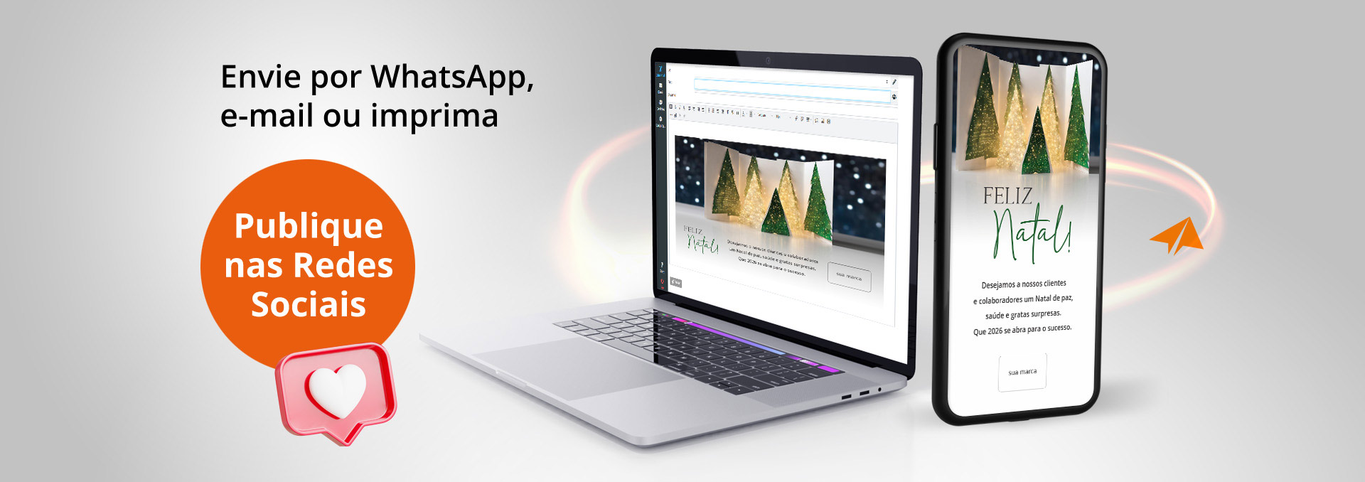 Banner Cartões de Natal Empresas para Email, Whatsapp, Redes Sociais ou Imprimir