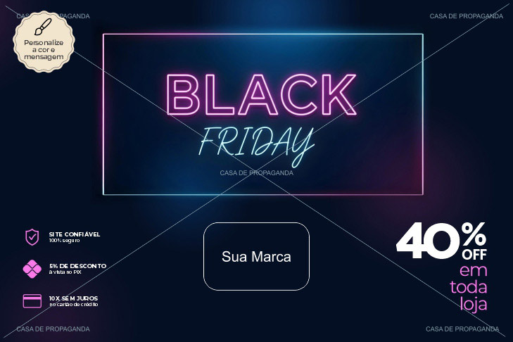 Cartão Black Friday Neon Azul