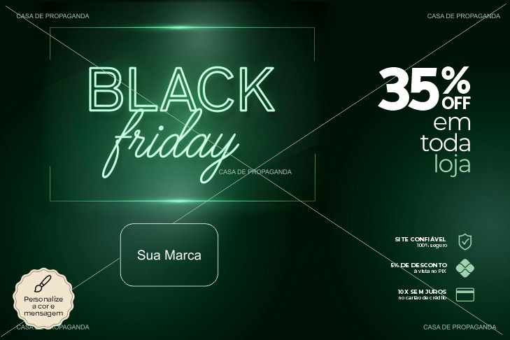 Arte Cartão Promocional Black Friday Neon Verde