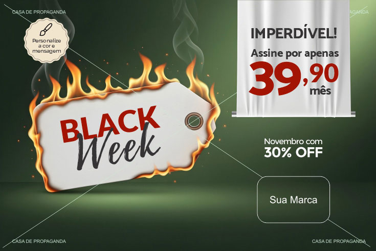 Arte Cartão Black Friday Chama Verde