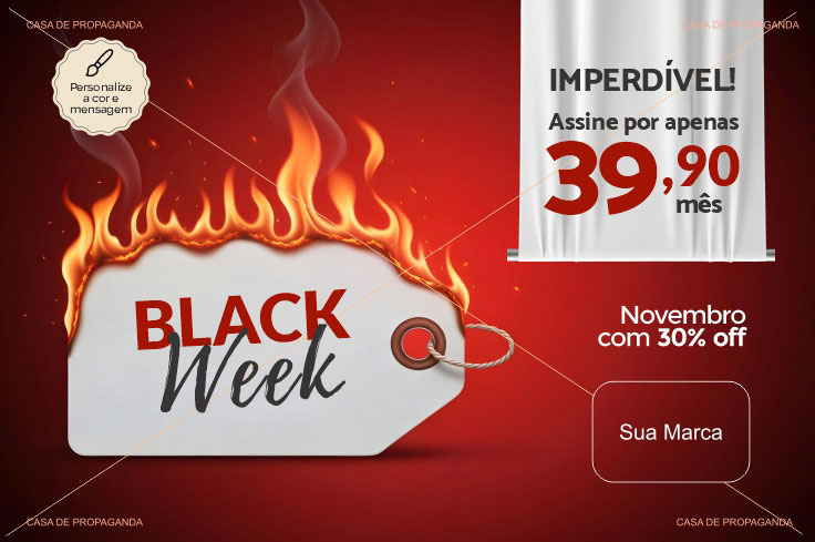 Cartão Black Friday Chama Vermelha
