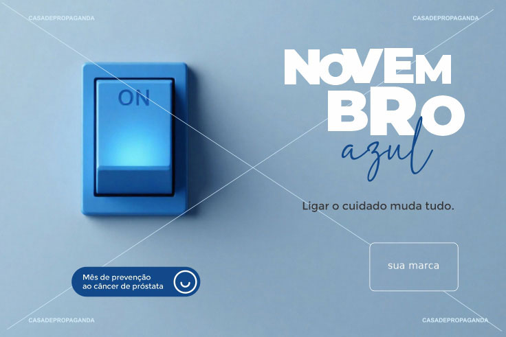 Cartão Corporativo Prevenção ao Câncer de Próstata Novembro Azul - Ligar o Cuidado