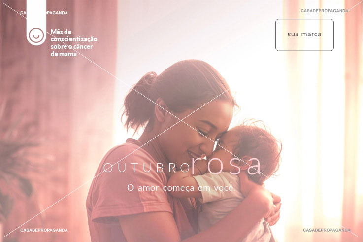 Cartão Corporativo Conscientização ao Câncer de Mama Outubro Rosa - Amor