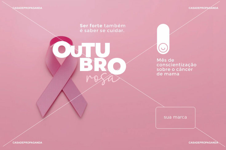 Cartão Corporativo Conscientização ao Câncer de Mama Outubro Rosa - Laço Rosa