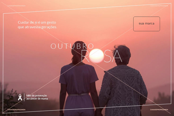 Cartão Empresarial Conscientização ao Câncer de Mama Outubro Rosa - Gerações