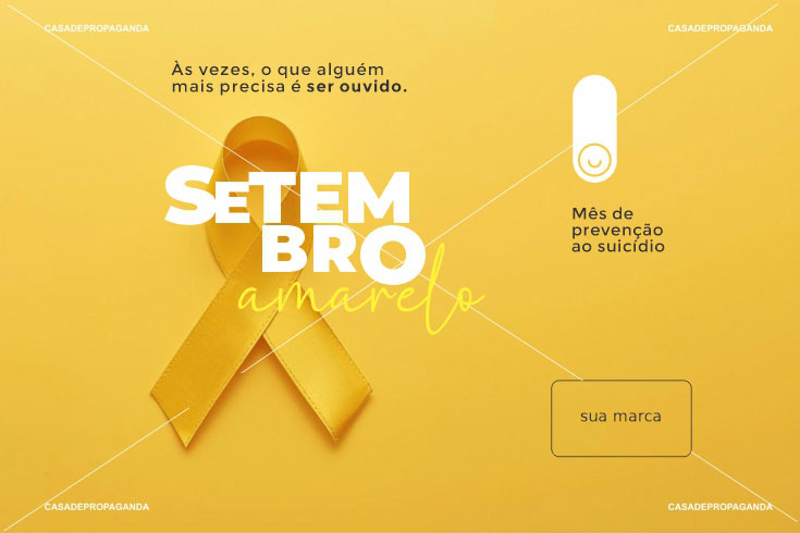 Cartão Corporativo Prevenção Suicídio Setembro Amarelo - Laço Amarelo