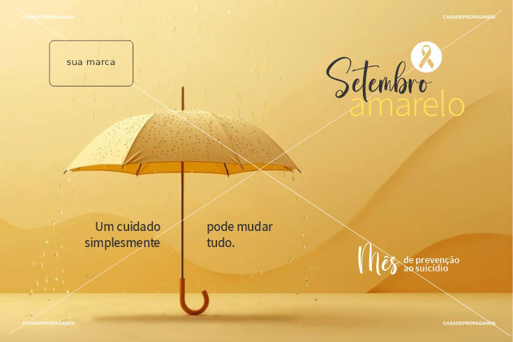 Cartão Empresas Prevenção Suicídio Setembro Amarelo - Proteção
