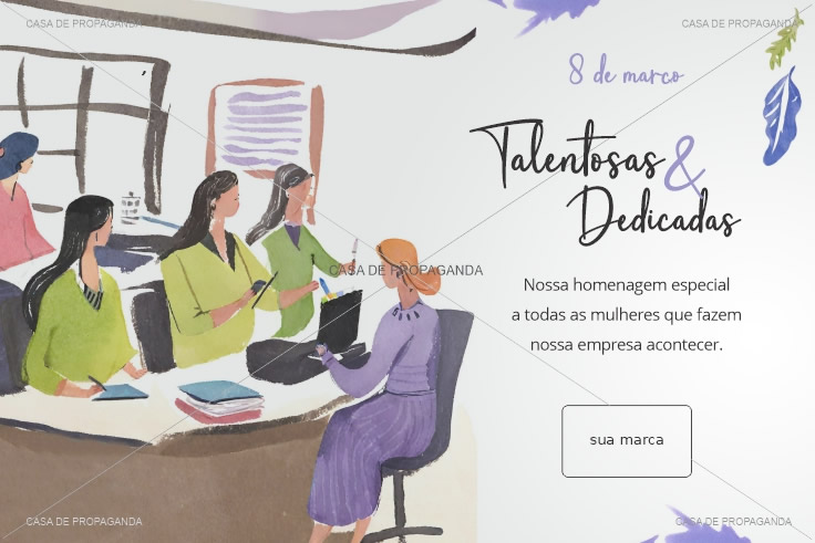 Cartão Funcionárias Dia das Mulheres Empresa