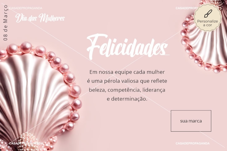 Cartão Pérolas Dia das Mulheres Clientes