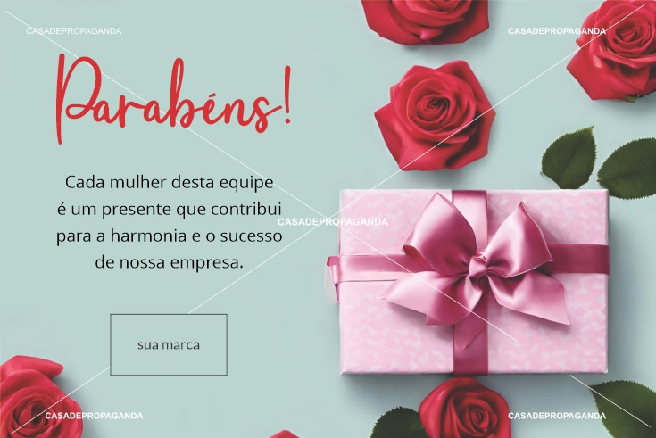 Cartão Rosas Dia das Mulheres Corporativo