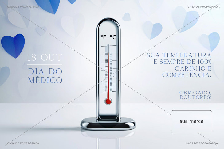 Cartão Homenagem Dia dos Médicos Temperatura
