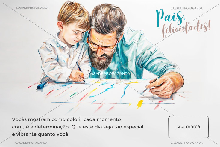 Cartão Colorir Dia dos Pais